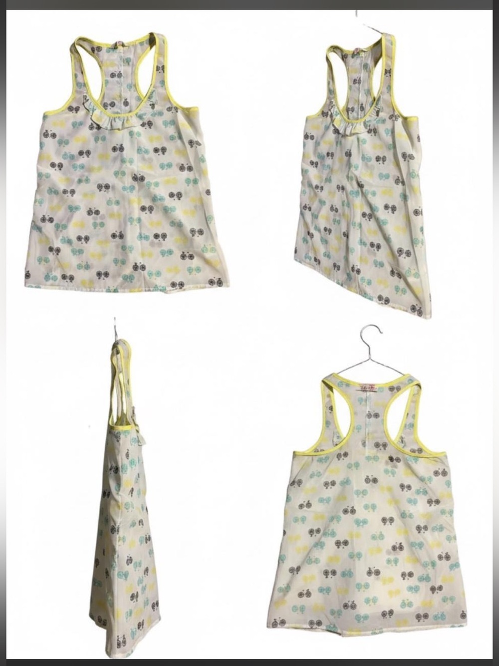 NWOT Candie’s Bicycle Print Racerback Tank Top XS Y2K